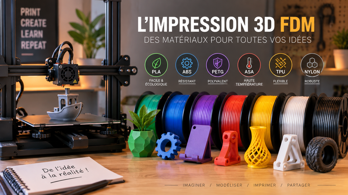 L'impression 3D FDM et les différents matériaux.