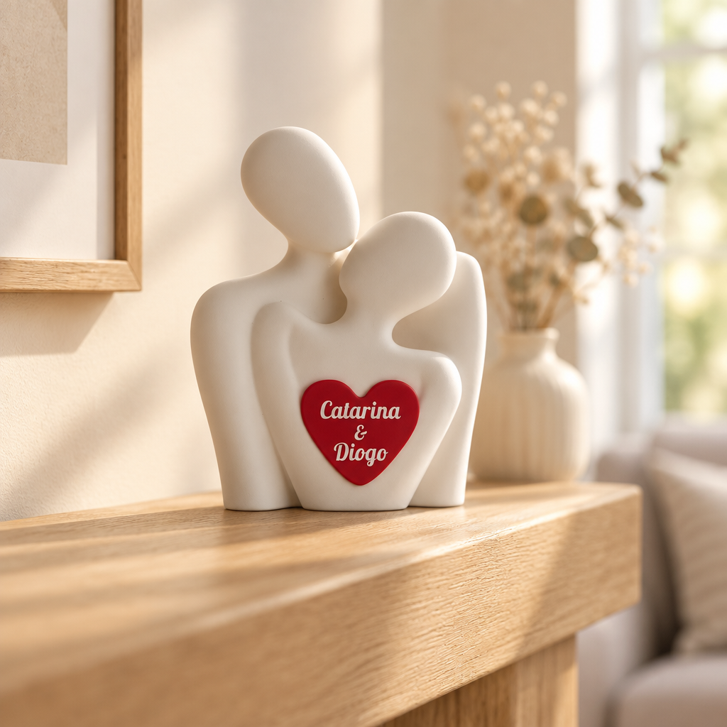 Décoration de couple personnalisée avec cœur – 20 cm