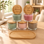 Bougie parfumée personnalisée avec couvercle gravé