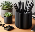 Porte-stylo moderne au design nervuré épuré V1