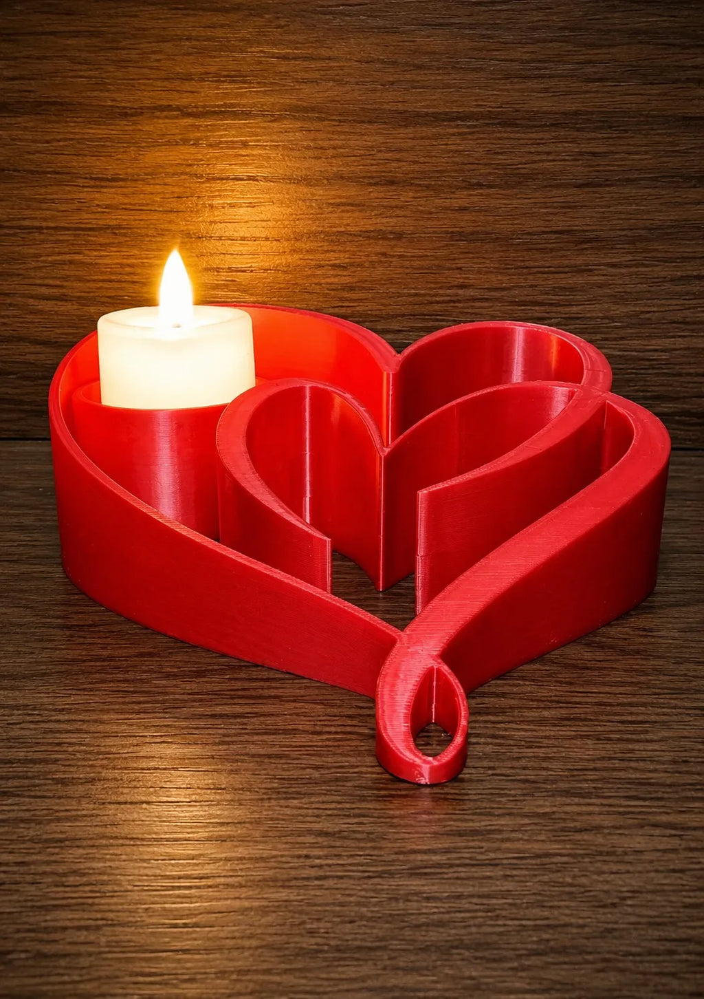 Bougeoir chauffe-plat "Deux Cœurs" Cadeau de la Saint-Valentin