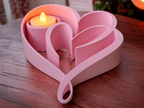 Bougeoir chauffe-plat "Deux Cœurs" Cadeau de la Saint-Valentin
