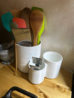 Support moderne pour ustensiles de cuisine à trois compartiments V1