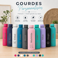 Gourde inox 500 ml personnalisée, Prénom & motif gravés au laser