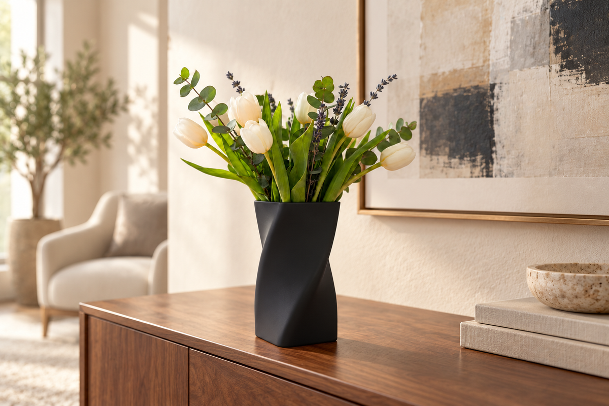 Vase décoratif facetté moderne