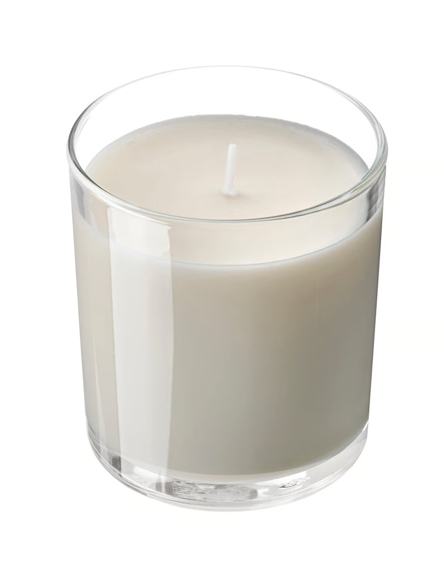 Bougie parfumée dans verre, vanille beige claire