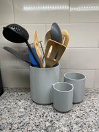 Support moderne pour ustensiles de cuisine à trois compartiments V1