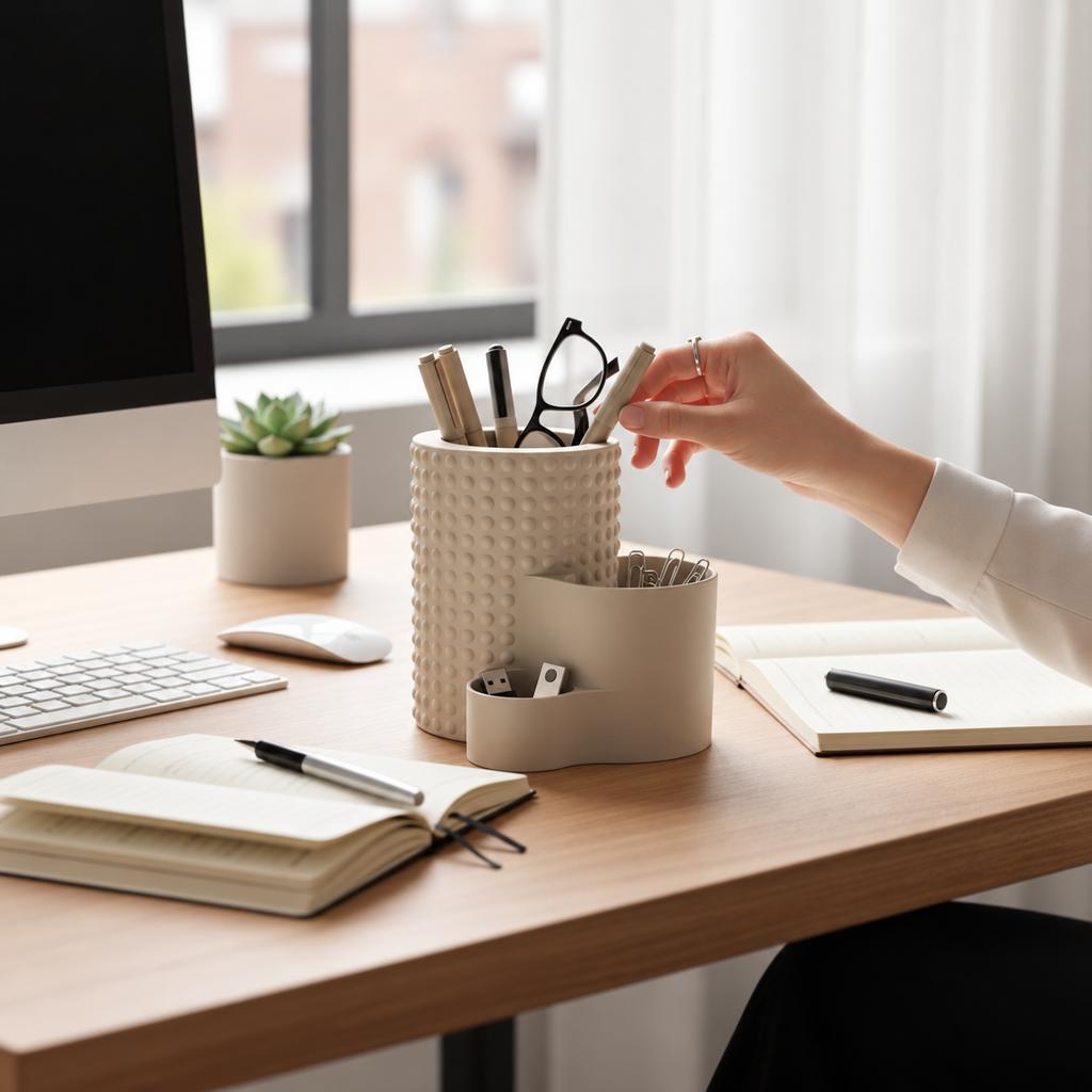 Organisateur de bureau moderne texturé