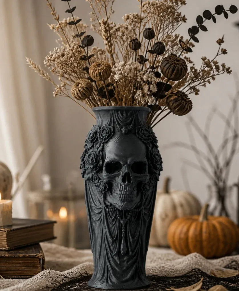 Vase Crâne et Roses