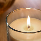 Bougie parfumée dans verre, pêche orange clair