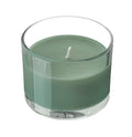 Bougie parfumée dans verre, feuille de figuier vert