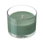 Bougie parfumée dans verre, feuille de figuier vert