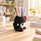 Porte-stylos gothique noir et rouge