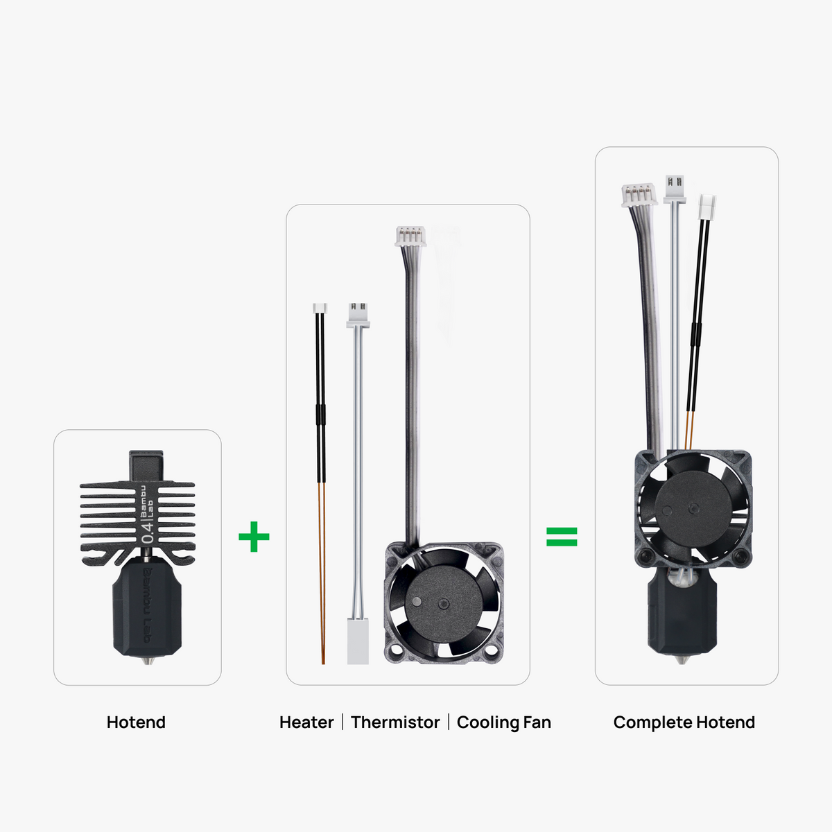 Bambu Lab Complete Hotend - X1C, 0,4 mm - Acier trempé