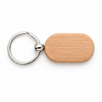 Porte-clés rectangle arrondi en bois personnalisé – Gravure laser