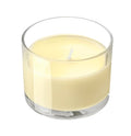 Bougie parfumée dans verre, fleur de citronnier jaune clair