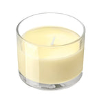 Bougie parfumée dans verre, fleur de citronnier jaune clair