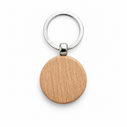 Porte-clés rond en bois personnalisé – Gravure laser