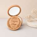 Miroir de poche en bambou personnalisé – Mariage floral V1