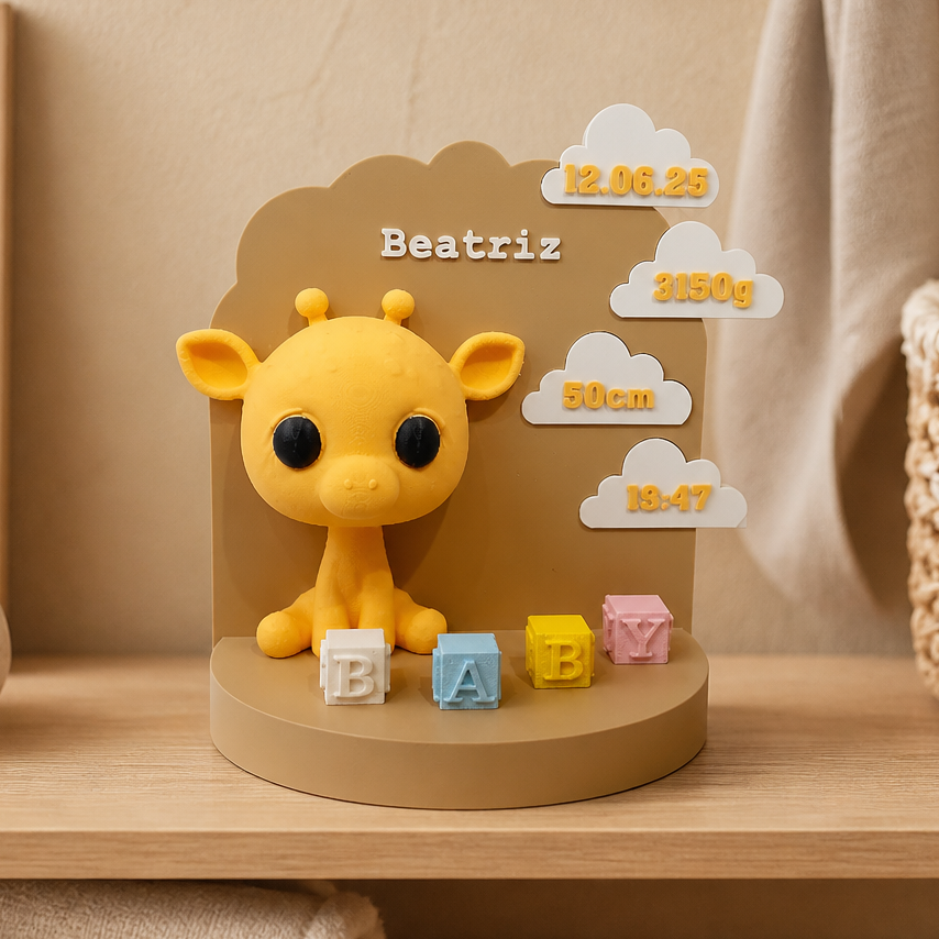 🦒 Girafe de naissance personnalisée – Décoration unique pour bébé