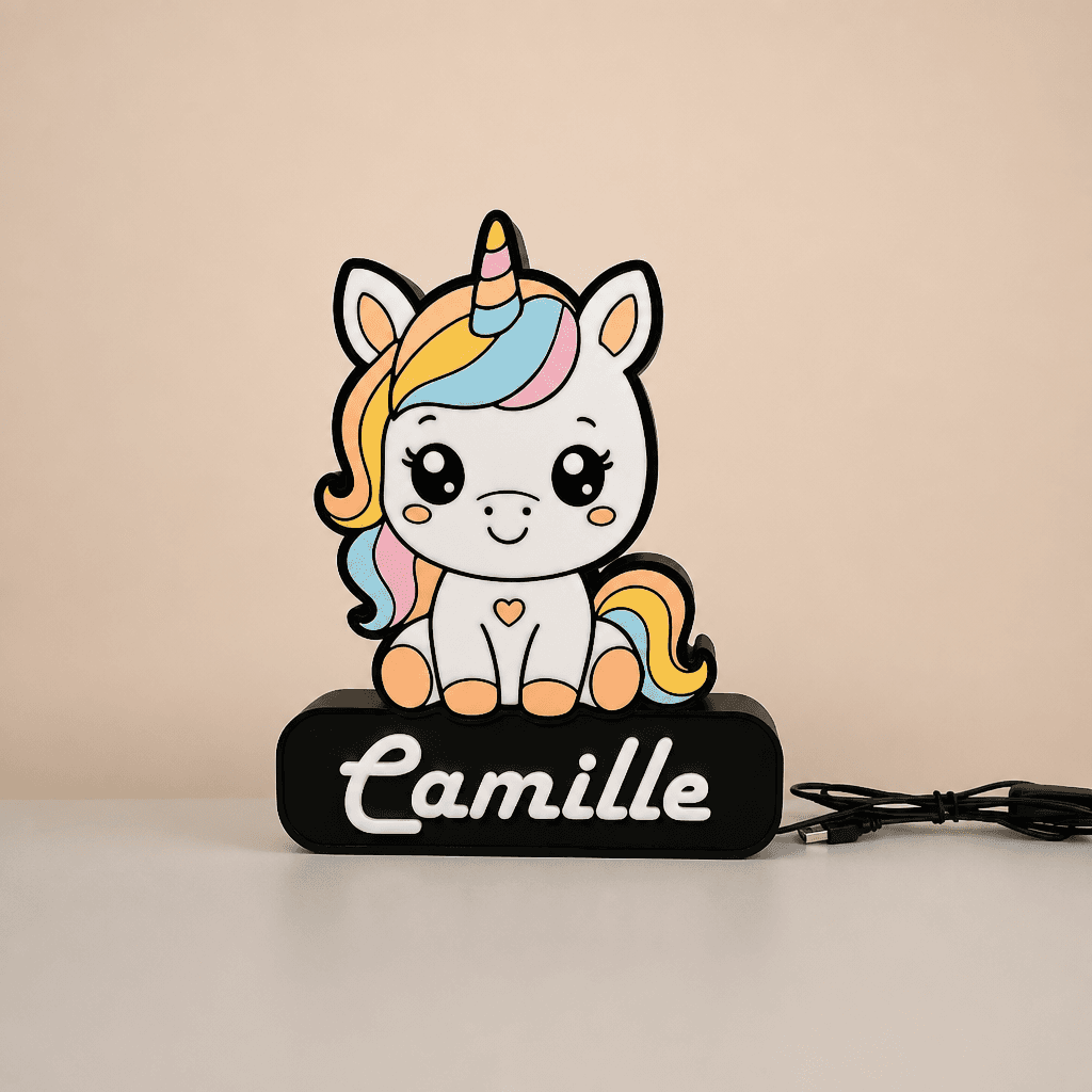 Veilleuse Licorne personnalisée
