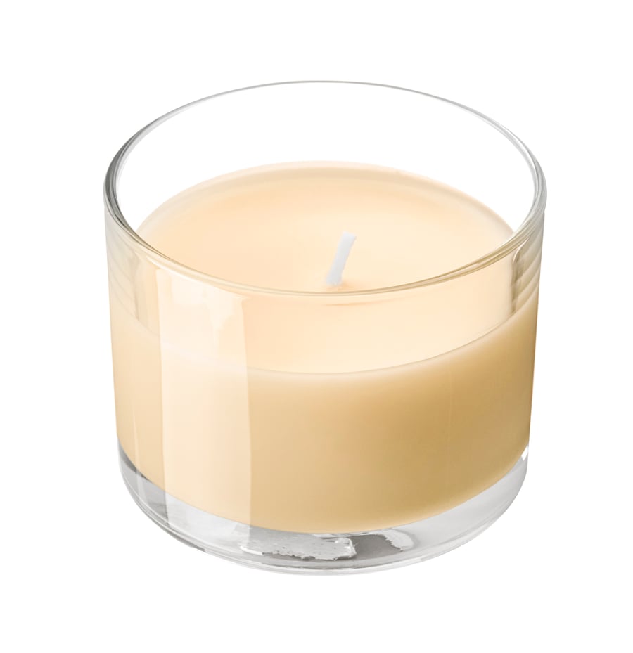 Bougie parfumée dans verre, pêche orange clair