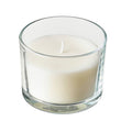 Bougie parfumée dans verre, linge frais blanc