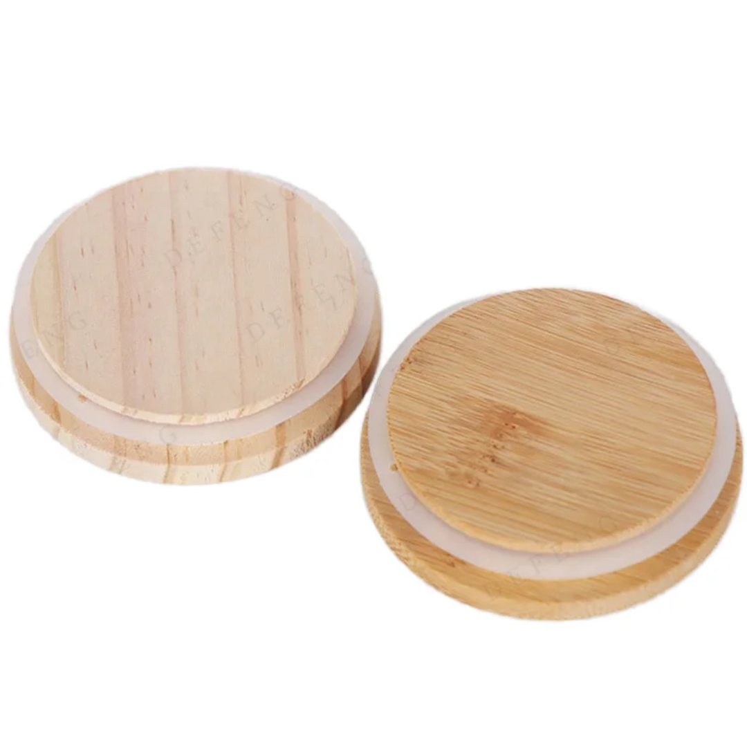 Couvercle en bois de pin naturel pour bougie – Ø 8 cm
