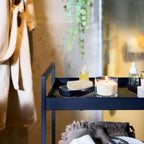 Bougie parfumée dans verre, linge frais blanc