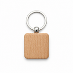 Porte-clés carré en bois personnalisé – Gravure laser