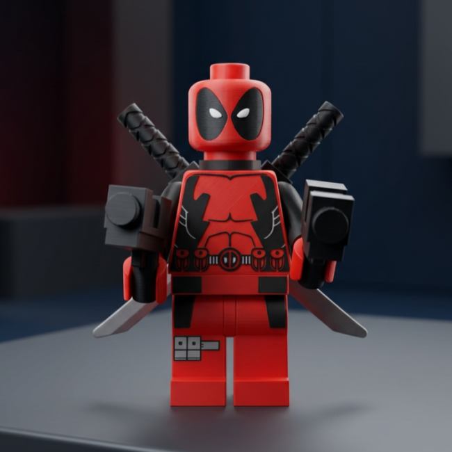 Figurine Deadpool décorative style LEGO - 22 cm